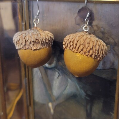 Handmade Acorn Earrings - image3